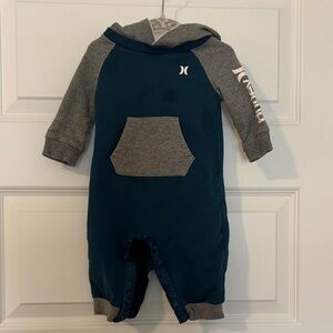 Hurley Kids Hooded Footie - Blue and Gray